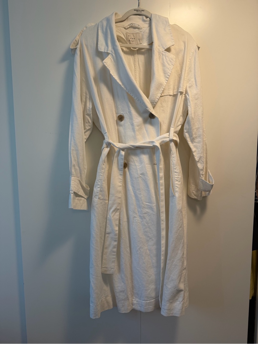 Linen blend trench